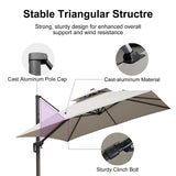 PURPLE LEAF Eco-friendly Fade Resistant Patio Umbrella High Quality Cantilever Umbrella