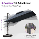 PURPLE LEAF Eco-friendly Fade Resistant Patio Umbrella High Quality Cantilever Umbrella