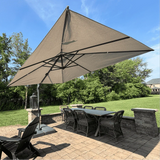 PURPLE LEAF UV Resistant Patio Umbrella with Base, Left-Right Tilt & 360° Swivel