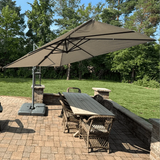 PURPLE LEAF UV Resistant Patio Umbrella with Base, Left-Right Tilt & 360° Swivel
