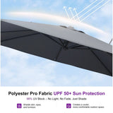 PURPLE LEAF UV Resistant Patio Umbrella with Base, Left-Right Tilt & 360° Swivel