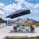 PURPLE LEAF White Outdoor Umbrella Left-Right Tilting Patio Cantilever Umbrella