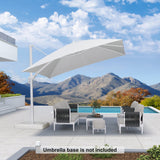 PURPLE LEAF White Outdoor Umbrella Left-Right Tilting Patio Cantilever Umbrella