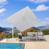 PURPLE LEAF White Outdoor Umbrella Left-Right Tilting Patio Cantilever Umbrella