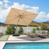 PURPLE LEAF Wood Grain Cantilever Patio Umbrella Aluminum Outdoor Umbrellas