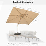 PURPLE LEAF Wood Grain Cantilever Patio Umbrella Aluminum Outdoor Umbrellas