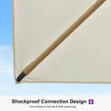 PURPLE LEAF Wood Grain Cantilever Patio Umbrella Aluminum Outdoor Umbrellas