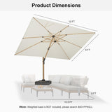 PURPLE LEAF Wood Grain Cantilever Patio Umbrella Aluminum Outdoor Umbrellas