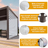 PURPLELEAF Outdoor Louvered Pergola Roller Blinds with Thermal Insulated, UV Protection Waterproof Fabric, Privacy Protection for Bronze Pergola, Easy to Install