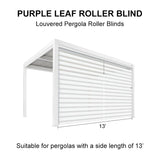 PURPLELEAF Outdoor Louvered Pergola Roller Blinds with Thermal Insulated, UV Protection Waterproof Fabric, Privacy Protection for Pergola, Easy to Install
