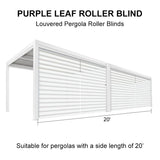 PURPLELEAF Outdoor Louvered Pergola Roller Blinds with Thermal Insulated, UV Protection Waterproof Fabric, Privacy Protection for Pergola, Easy to Install