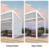 PURPLELEAF Outdoor Louvered Pergola Roller Blinds with Thermal Insulated, UV Protection Waterproof Fabric, Privacy Protection for Pergola, Easy to Install