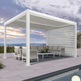 PURPLELEAF Outdoor Louvered Pergola Roller Blinds with Thermal Insulated, UV Protection Waterproof Fabric, Privacy Protection for Pergola, Easy to Install