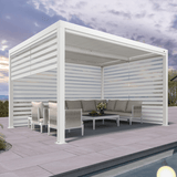 PURPLELEAF Outdoor Louvered Pergola Roller Blinds with Thermal Insulated, UV Protection Waterproof Fabric, Privacy Protection for Pergola, Easy to Install
