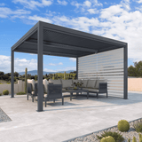 PURPLELEAF Outdoor Louvered Pergola Roller Blinds with Thermal Insulated, UV Protection Waterproof Fabric, Privacy Protection for Pergola, Easy to Install
