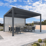 PURPLELEAF Outdoor Louvered Pergola Roller Blinds with Thermal Insulated, UV Protection Waterproof Fabric, Privacy Protection for Pergola, Easy to Install