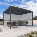 PURPLELEAF Outdoor Louvered Pergola Roller Blinds with Thermal Insulated, UV Protection Waterproof Fabric, Privacy Protection for Pergola, Easy to Install