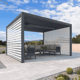 PURPLELEAF Outdoor Louvered Pergola Roller Blinds with Thermal Insulated, UV Protection Waterproof Fabric, Privacy Protection for Pergola, Easy to Install