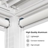 PURPLELEAF Outdoor Louvered Pergola Roller Blinds with Thermal Insulated, UV Protection Waterproof Fabric, Privacy Protection for White Pergola, Easy to Install