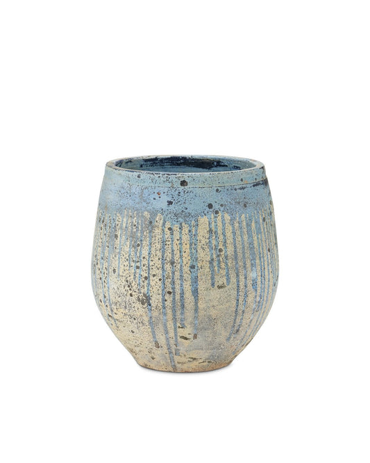 Sicilia Small Antique Blue Drip Planter