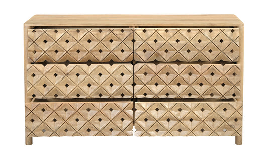 Fulton 6 Drawer Dresser Natural