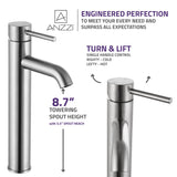 Valle Single Hole Single Handle Bathroom Faucet in Brushed Nickel