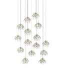 Crystal Bud 15-Light Round Multi-Drop Pendant