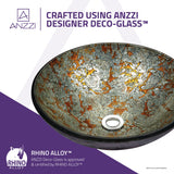 Stellar Series 17 in. Bathroom Vessel Sink with Scratch-Tough and Stain-Resistant Surface in Arctic Blaze Glass