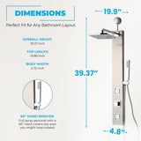 Dion Series 39 in. 2-Jetted Shower Tower with Heavy Rain Shower and Body Jets and Spray Wand