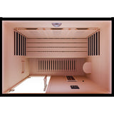 Full Spectrum 3-Person Infrared Indoor Sauna with Full Range Near, Mid, and Far Infrared Panels and WiFi Control