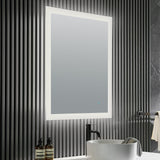 ANZZI Rectangular & Square LED Smart Mirror, 5MM Rhino Alloy Silver Glass, Built-in Defogger, Adjustable Color Temperature (3000K-6000K), Hardwire