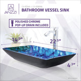 Voce Series Deco-Glass Vessel Sink in Lustrous Blue