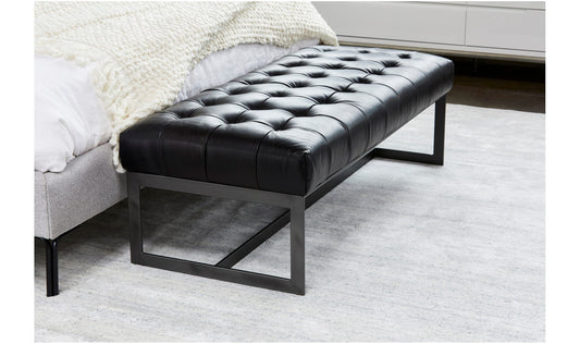 Wyatt Leather Bench Black