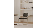 Moma Stainless Steel Dining Chair Black Leather - Set Of Two
