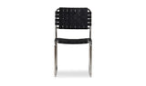 Moma Stainless Steel Dining Chair Black Leather - Set Of Two