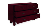 Jolene 6 Drawer Dresser Deep Red