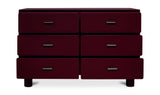 Jolene 6 Drawer Dresser Deep Red