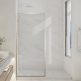 Welle 34 in. x 74 in. Framed Fixed Shower Screen Door with 5/16" (8mm) Tempered Fluted or Clear Glass