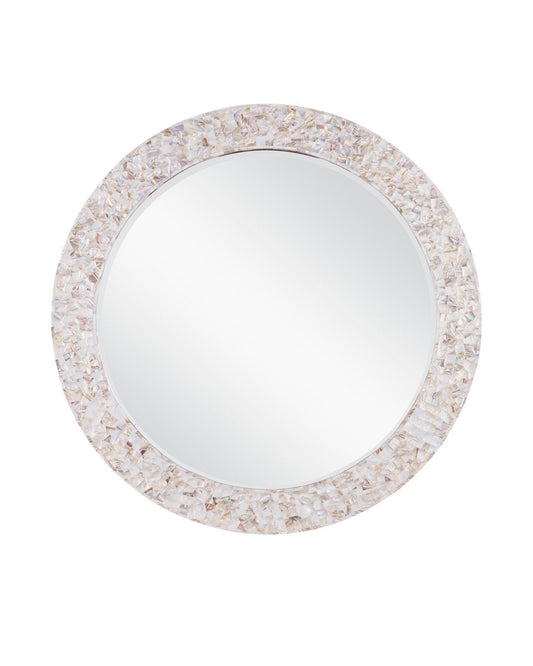 Uma Mother of Pearl Round Mirror