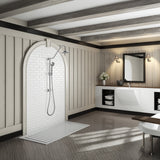 Adjustable 32-36 in. Handheld Shower System in Brushed Nickel with 6 in. Round Rain Showerhead, 1.8 GPM, and Wall Bar