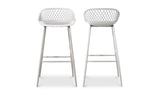 Piazza Outdoor Barstool White - Set Of Two