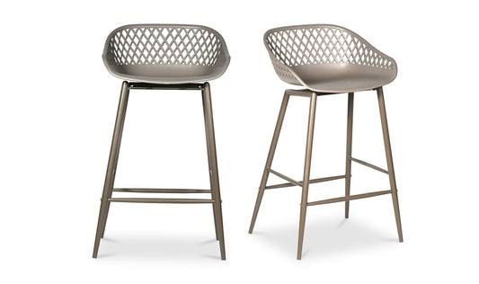 Piazza Outdoor Counter Stool Grey - Set Of Two