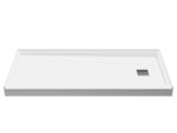 ANZZI Alexander 60" x 30" Alcove Shower Pan, Compression Molded ANR Material (3X Impact Resistant), Low Threshold, Stainless Steel Drain Cover
