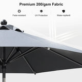PURPLE LEAF Crank and Tilt Rectangular Outdoor Patio Market Umbrella with Base