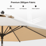 PURPLE LEAF Round Tilting Patio Umbrella with Base, Milan Porch Table Umbrella