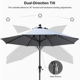 PURPLE LEAF Crank and Tilt Rectangular Outdoor Patio Market Umbrella with Base