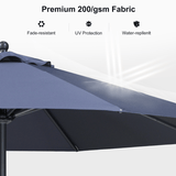 PURPLE LEAF Round Tilting Patio Umbrella with Base, Milan Porch Table Umbrella