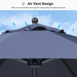PURPLE LEAF Round Tilting Patio Umbrella with Base, Milan Porch Table Umbrella
