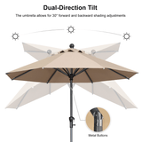 PURPLE LEAF Round Tilting Patio Umbrella with Base, Milan Porch Table Umbrella