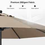 PURPLE LEAF Crank and Tilt Rectangular Outdoor Patio Market Umbrella with Base
